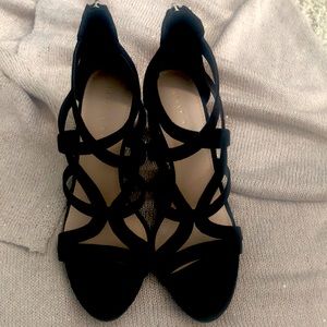 Kelly & Katie Black Suede Strappy Heals